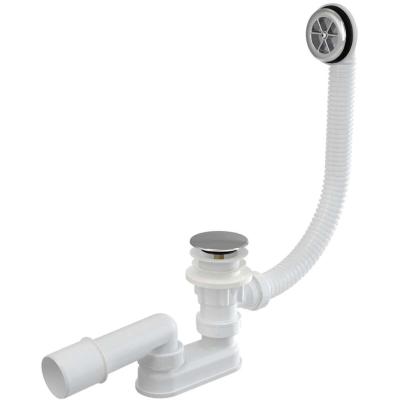 foto del prodotto alcadrain sistemi di scarico set di scarico e troppopieno per vasca da bagno, lunghezza 80 cm, clickclack, cromo a505crm 80