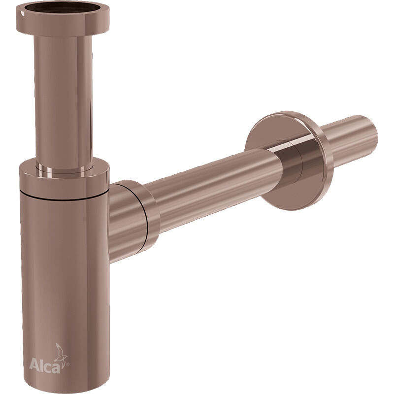 foto del prodotto alcaplast alca sifone alca per lavabo dn32, oro rosa spazzolato a400 rg b 