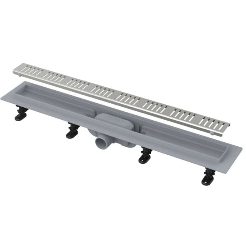 foto del prodotto alcaplast alcadrain canaline piatto doccia simple 65 cm, con bordo per griglia forata, incl. griglia, tappetino in acciaio inox apz10 650m