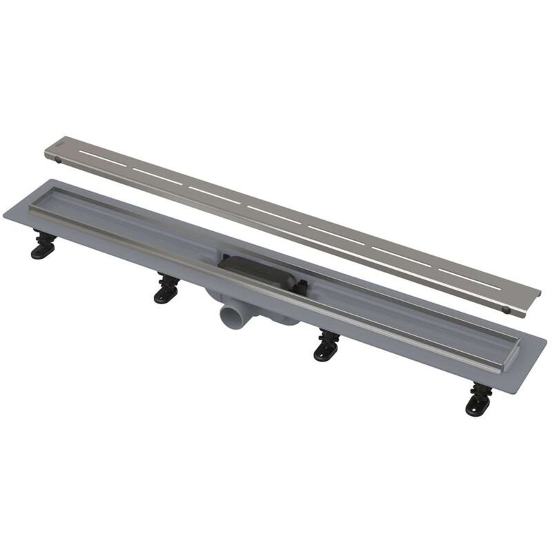 immagine 0 del prodotto alcaplast alcadrain canaline piatto doccia simple 75 cm, con bordo in acciaio inox, con griglia, tappetino in acciaio inox apz18 750m