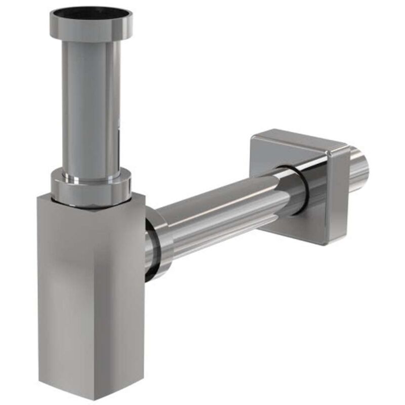 foto del prodotto alcaplast alcadrain sifoni sifone per lavabo design, diametro 32 mm, quadrato, metallo a401