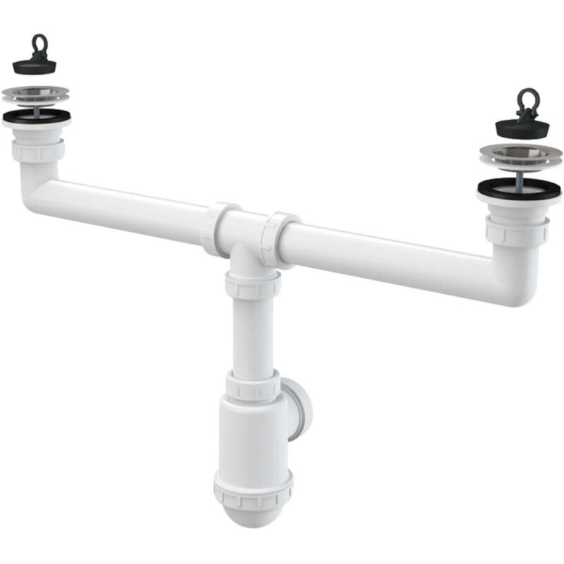 foto del prodotto alcaplast alcadrain sifoni sifone per lavello doppio, diametro 70 mm, plastica a449 dn50 40
