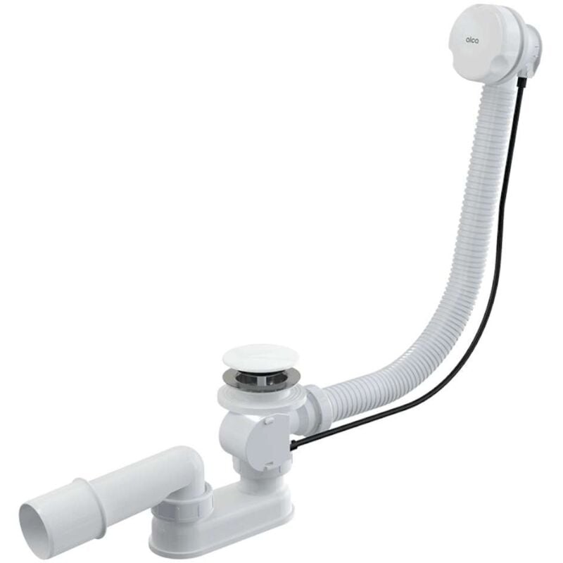foto del prodotto alcaplast alcadrain sistemi di scarico set di scarico e troppopieno per vasca da bagno, lunghezza 1000 mm, bianco a51bm 100