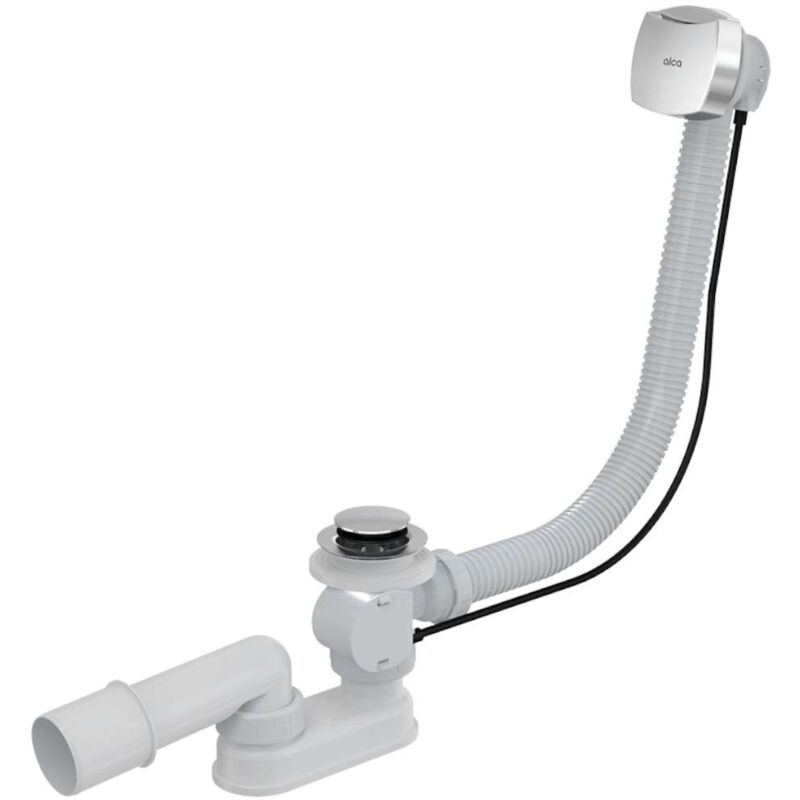 foto del prodotto alcaplast alcadrain sistemi di scarico set di scarico e troppopieno per vasca da bagno, lunghezza 1000 mm, cromo a51cr 100