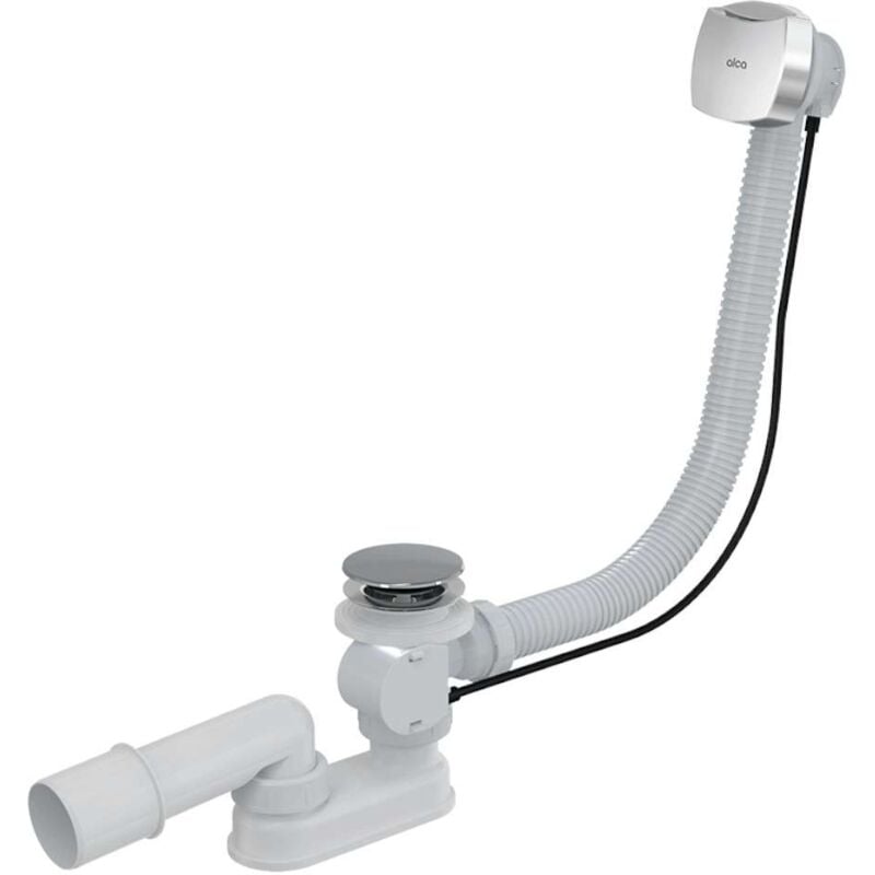 foto del prodotto alcaplast alcadrain sistemi di scarico set di scarico e troppopieno per vasca da bagno, lunghezza 1200 mm, cromo a51crm 120
