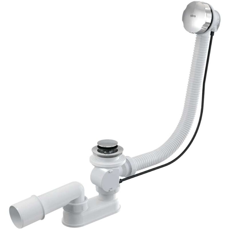 foto del prodotto alcaplast alcadrain sistemi di scarico set di scarico e troppopieno per vasca da bagno, lunghezza 1200 mm, cromo a55k 120