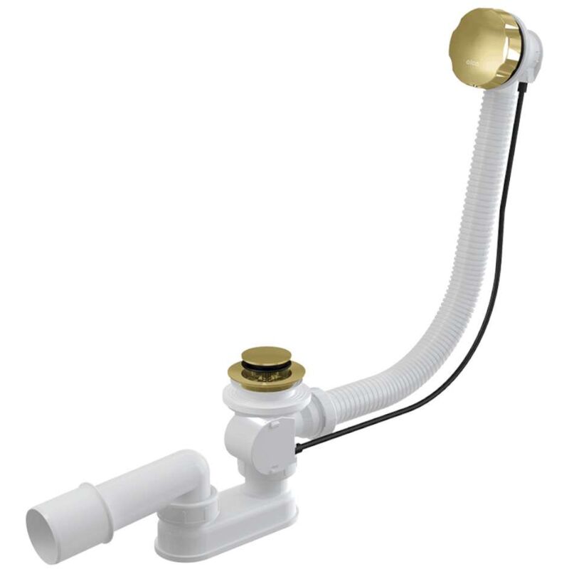 foto del prodotto alcaplast alcadrain sistemi di scarico sistema di scarico e troppopieno per vasca da bagno, lunghezza 570 mm, color oro lucido a55k g p