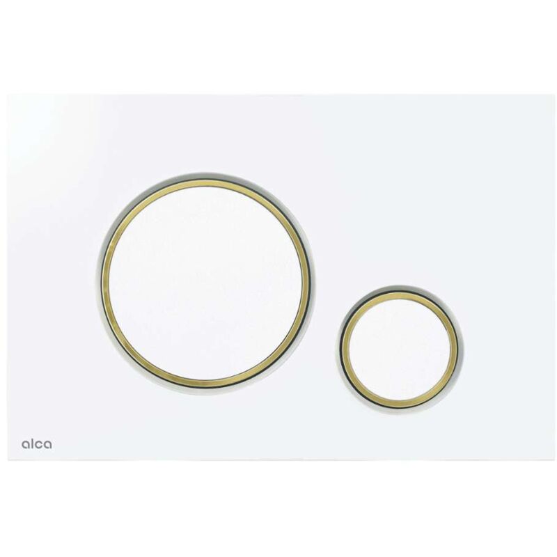 foto del prodotto alcaplast alcadrain thin comando a filo, bianco lucido oro lucido m775