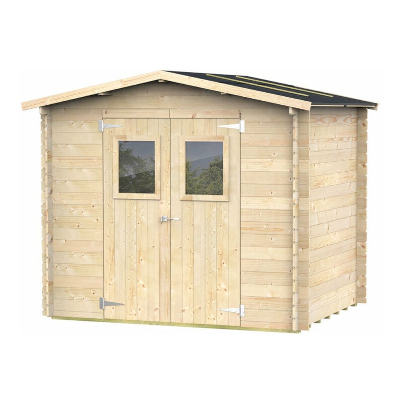 foto del prodotto alce casetta in legno con porta finestrata deposito da giardino made in italy 198 x 248 x h 217 cm