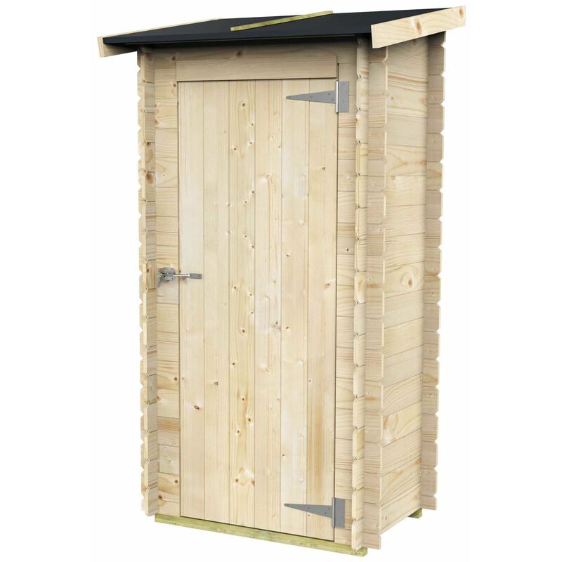 foto del prodotto alce casetta in legno con porta finestrata deposito da giardino per attrezzi made in italy 98 x 64 x h 188 cm