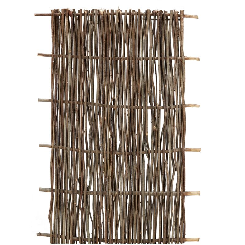 foto del prodotto alce pannello grigliato in legno di nocciolo intrecciato barriera per recinzioni 90 x h 180 cm