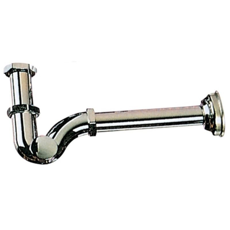 foto del prodotto alco sifone tubo a s in ottone cromato attacco 1 1 4 senza piletta per lavabo bidet