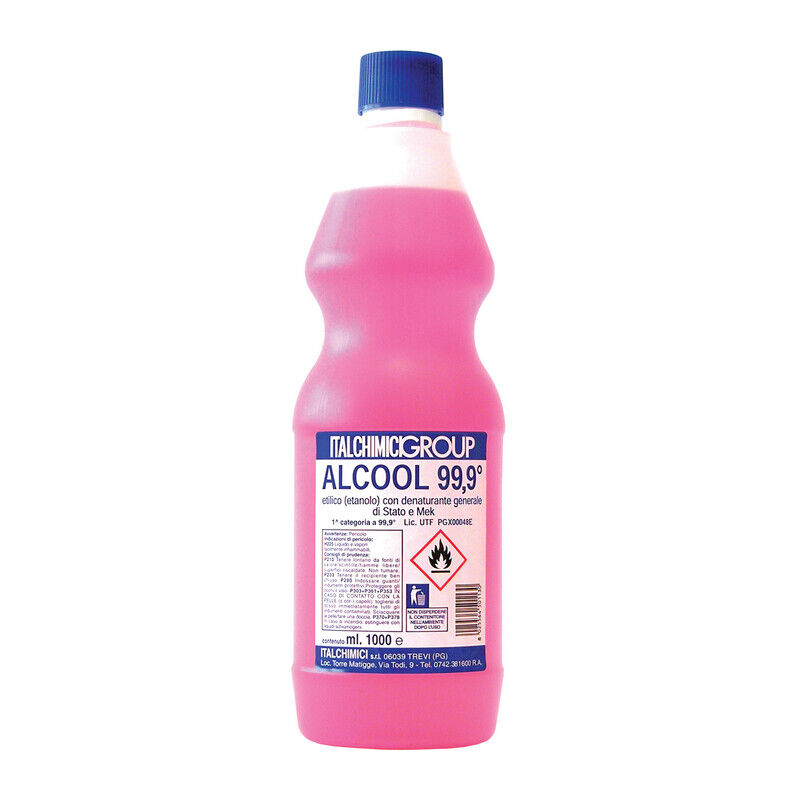 foto del prodotto alcool denaturato 99,9 certif. lt.1 italchimici . prezzo per 1 pezzo.