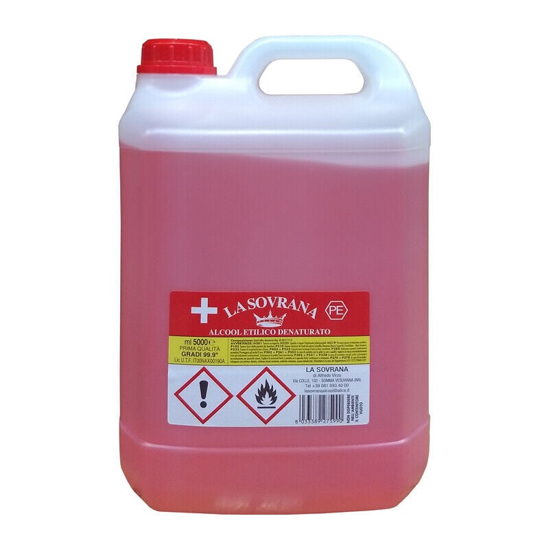 foto del prodotto alcool denaturato 99,9 certificato lt. 5 (la sovrana)