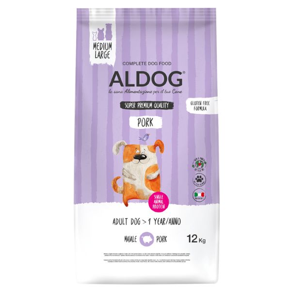 foto del prodotto aldog super premium adult medium large monoproteico con maiale 12 kg 1 ordine scegli lo sconto bzr5 bzr20 200 punti fedelt 
