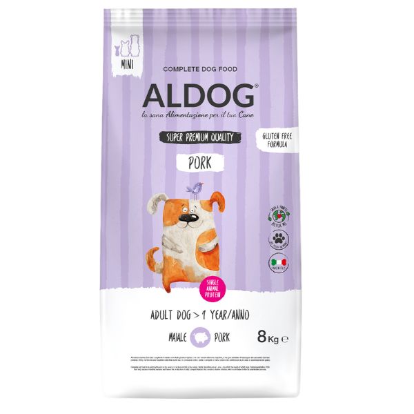 foto del prodotto aldog super premium adult mini monoproteico con maiale 8 kg 1 ordine scegli lo sconto bzr5 bzr20 200 punti fedelt 