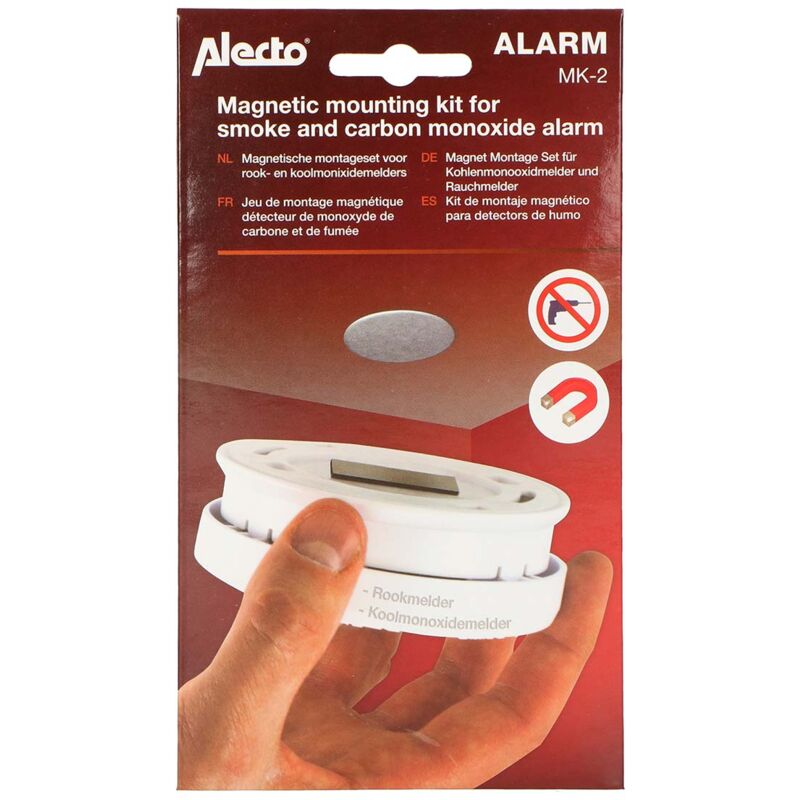 foto del prodotto alecto kit mk 2 de montaggio magnetico per rivelatori di fumo e monossido di carbonio de rivelatori de e allarmi dede