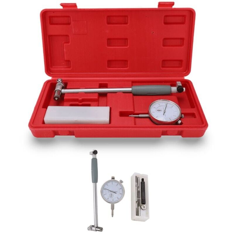 foto del prodotto alesametro, indicatore di diametro 50 160 mm, kit di strumenti per la misurazione del cilindro del motore con comparatore a quadrante per utensili