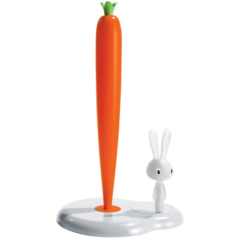 foto del prodotto alessi bunny carrot asg42 w portarotolo da cucina di design in resina termoplastica, bianco