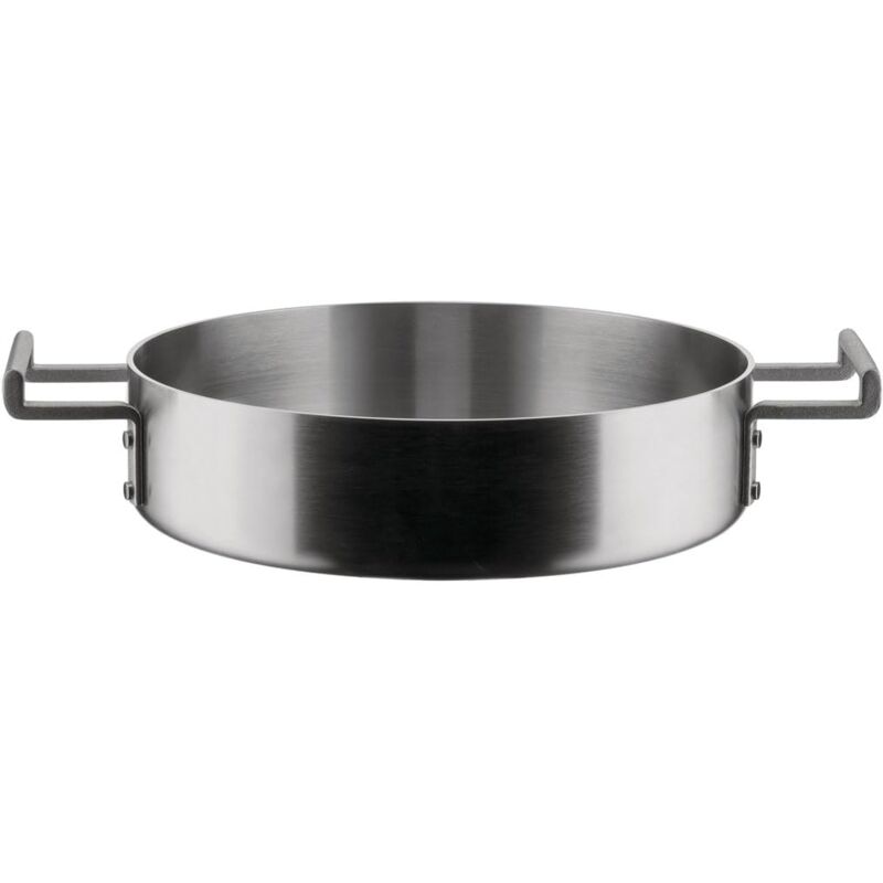 foto del prodotto alessi convivio dc102 24 casseruola bassa a due manici in trilamina di design, adatta a induzione, in acciaio inossidabile e pvd con fondo in