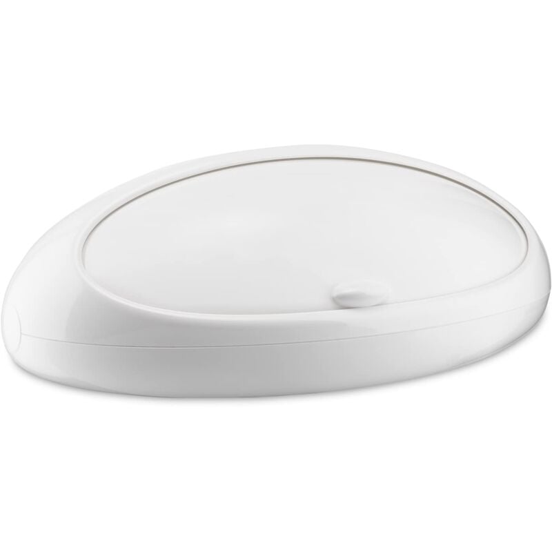 foto del prodotto alessi gnam asg22 w porta pane di design con sportello a scomparsa in resina termoplastica, bianco