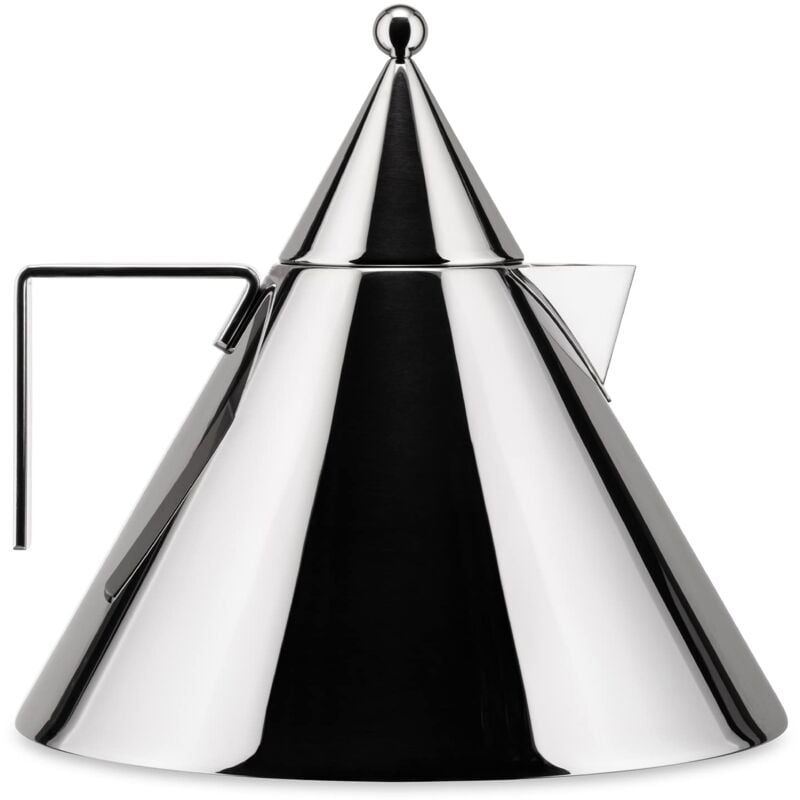foto del prodotto alessi il conico 90017 bollitore di design con manico, acciaio inox, 2 lt