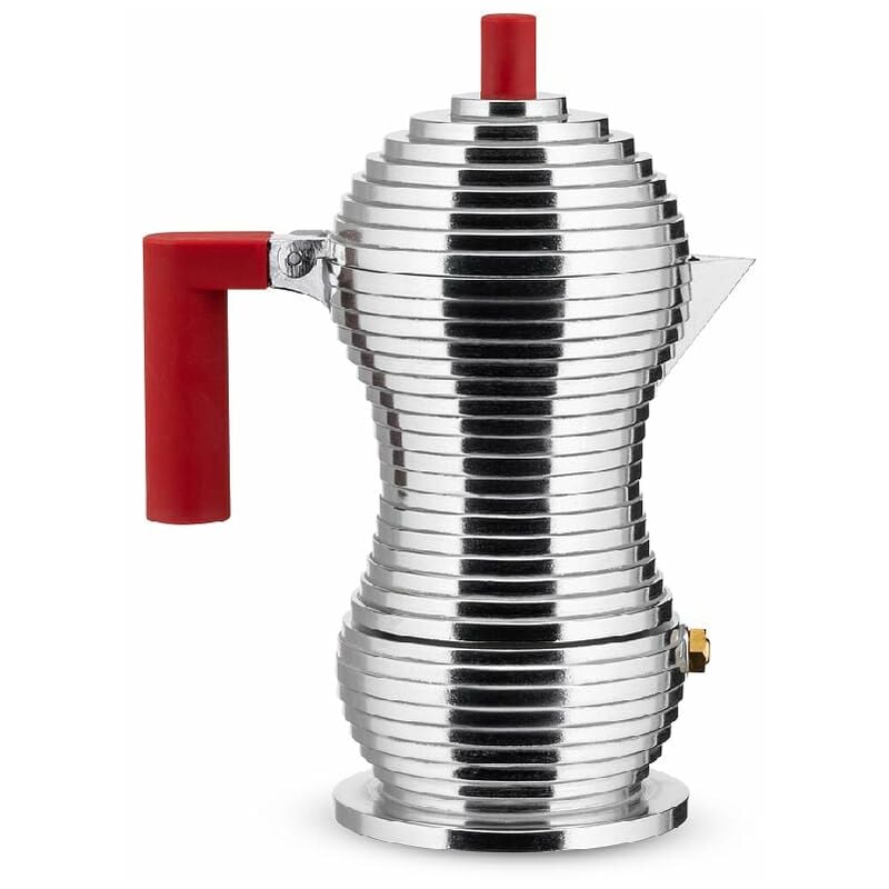 foto del prodotto alessi mdl02 1 r pulcina caffettiera espresso, in pa e fusione di alluminio, 1 tazza, rosso