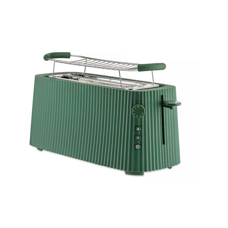 foto del prodotto alessi pliss mdl15 gr tostapane lungo a doppio scomparto, in resina termoplastica, griglia scalda brioche in acciaio inossidabile 18 10 e resina