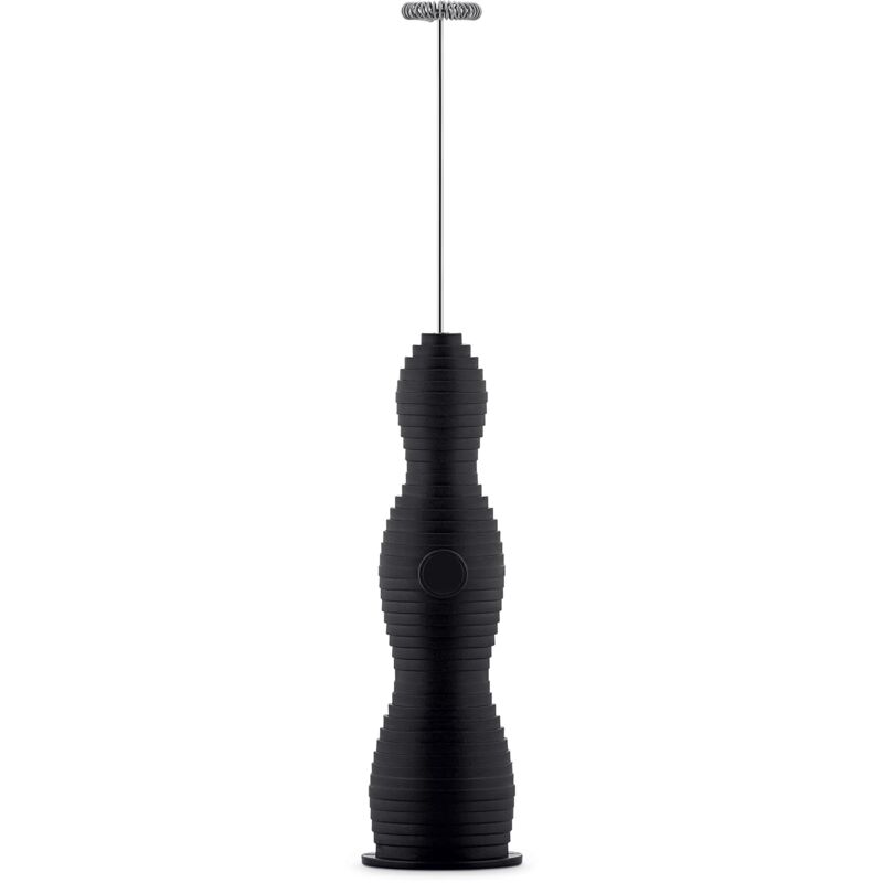 foto del prodotto alessi pulcina frullino montalatte di design, resina termoplastica,acciaio, nero