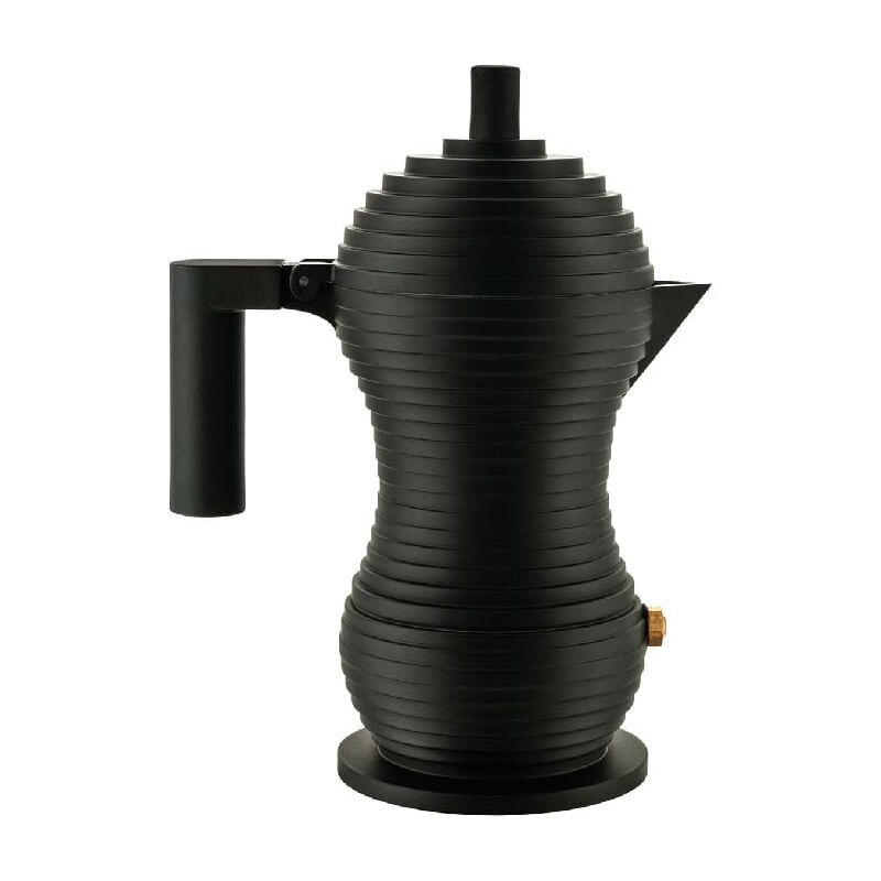 foto del prodotto alessi pulcina mdl02 1 bb caffettiera espresso di design, in fusione di alluminio con manico e pomolo in pa, 1 tazza, nero