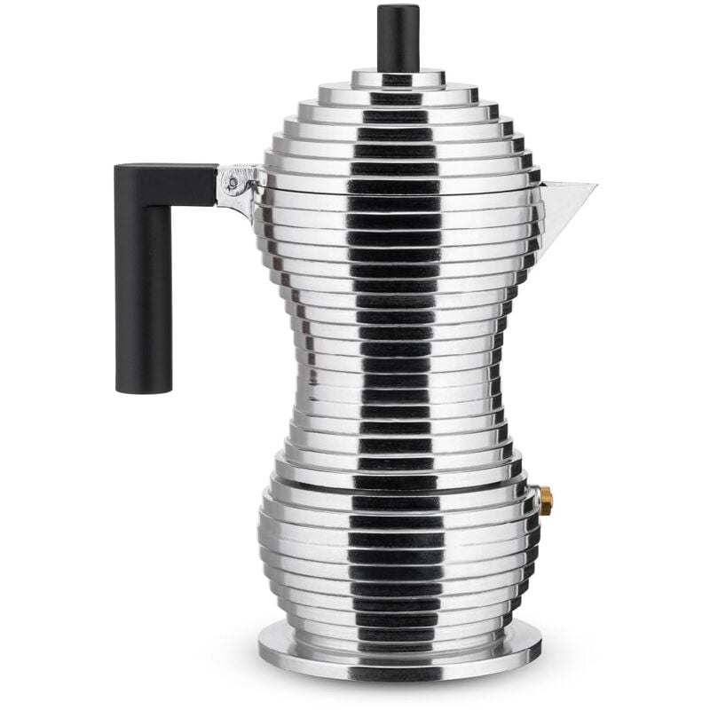 foto del prodotto alessi pulcina mdl02 3 b caffettiera per espresso di design in fusione d alluminio e pa, 3 tazze, nero