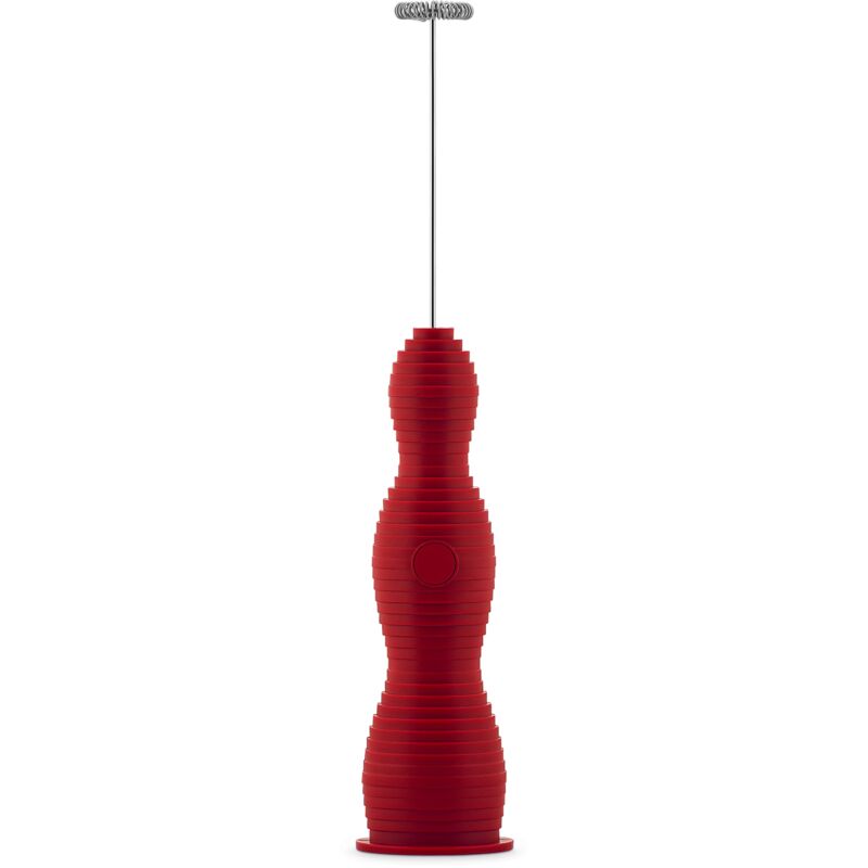 foto del prodotto alessi pulcina mdl11 r frullino montalatte di design, in resina termoplastica, frusta in acciaio e batteria ricaricabile, rosso