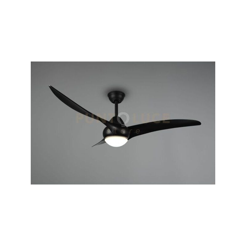 foto del prodotto alesund ventilatore da soffitto con plafoniera led 20w 2300lm, 2700 4000 6000k nero opaco con telecomando multifunzione regolazione 3 intensita e