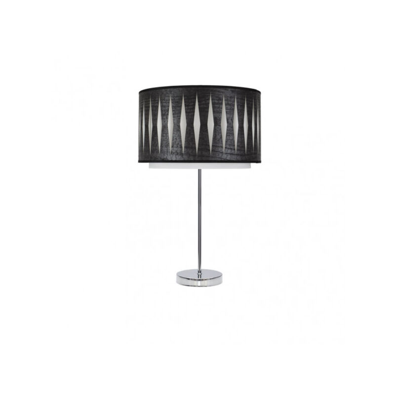 foto del prodotto alexandra lampada da tavolo alta 1xe27 cromo legno nero 61x30x30 cm