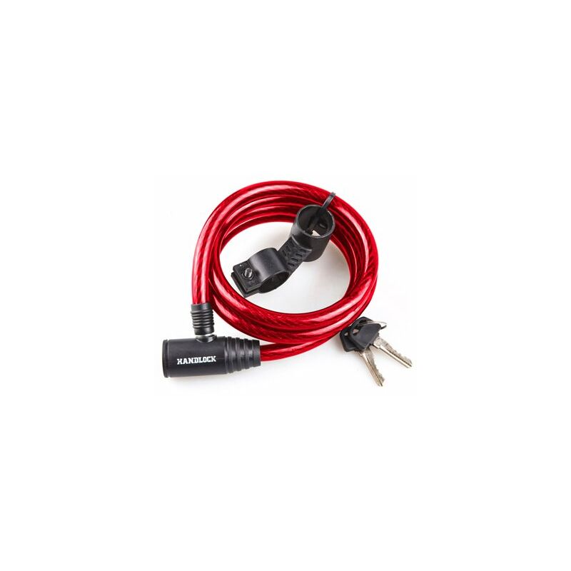 foto del prodotto alfa dyser lucchetto per bicicletta con maniglia a spirale e chiave 1,2x150 cm rosso