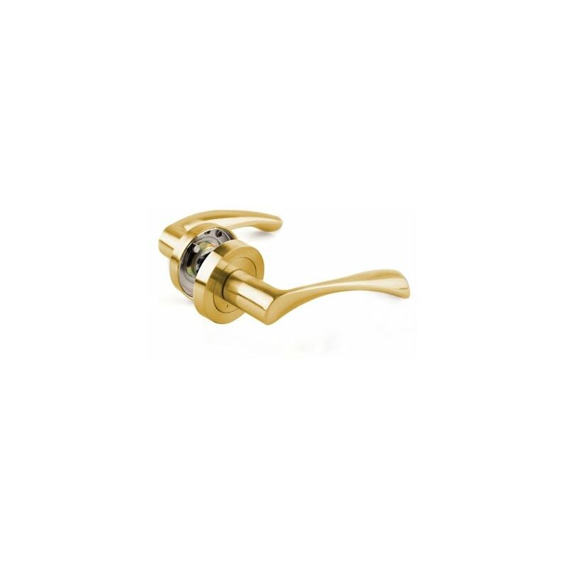 foto del prodotto alfa dyser maniglia in alluminio con rosetta 50mm maniglia curva oro lucido