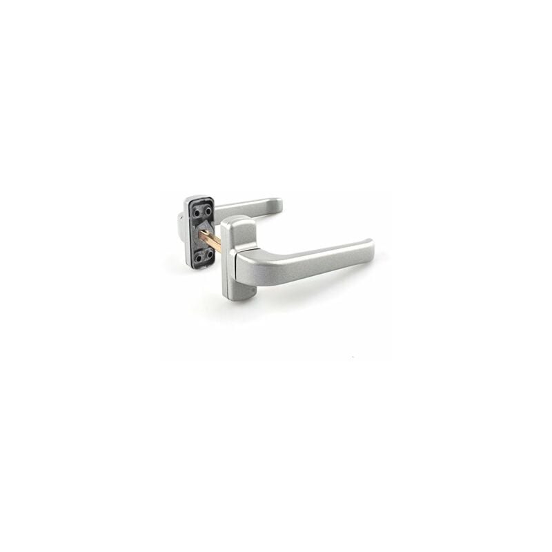 foto del prodotto alfa dyser scudo reversibile con serratura a maniglia in alluminio argento
