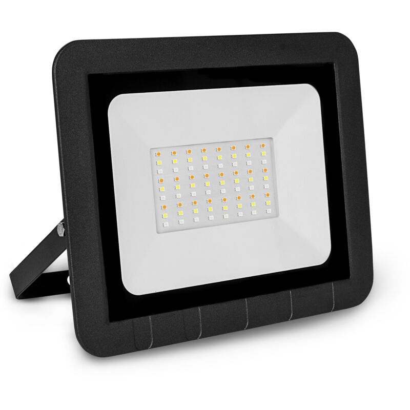 foto del prodotto alfa - proiettore led rgb ip65 da 50w in alluminio nero matel