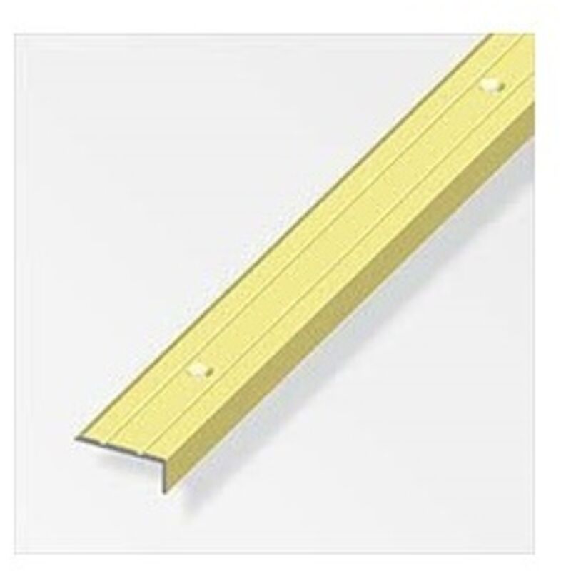 foto del prodotto alfer 1mt profilo angolare di chiusura in alluminio anodizzato 25x10mm colore ottone