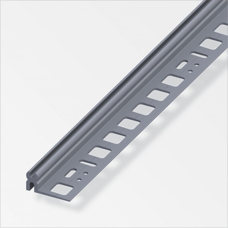 foto del prodotto alfer 1mt profilo di supporto in plastica resistente 11,0 13,0mm colore grigio