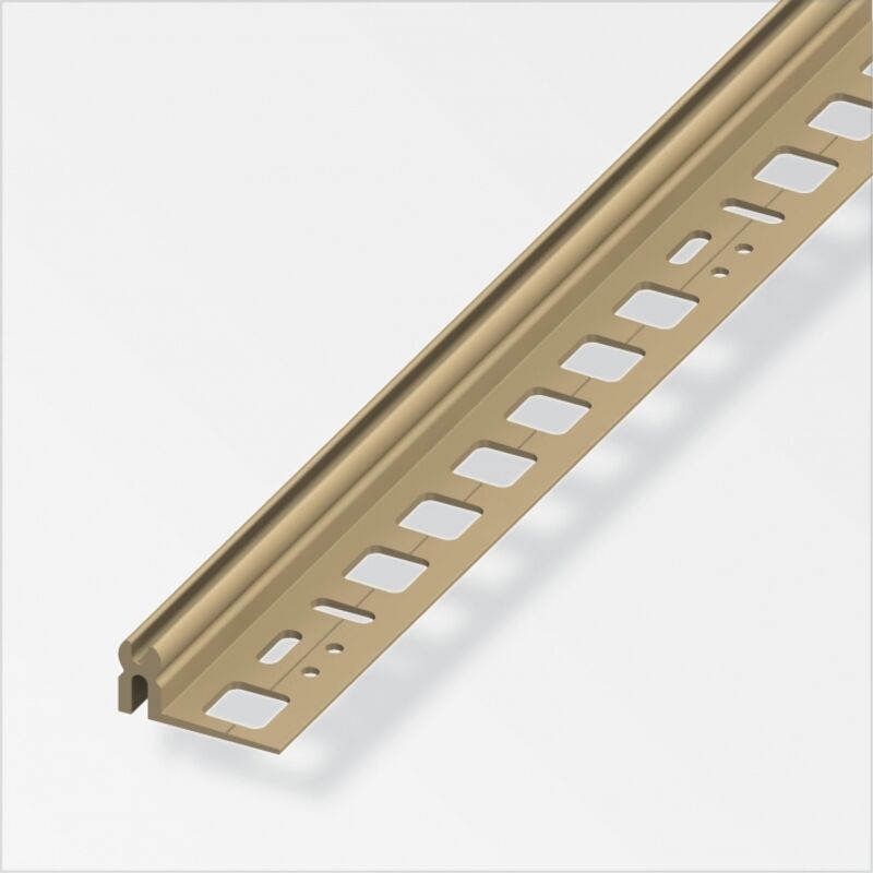 foto del prodotto alfer 1mt profilo di supporto in plastica resistente 13,5 15,5mm colore caramello