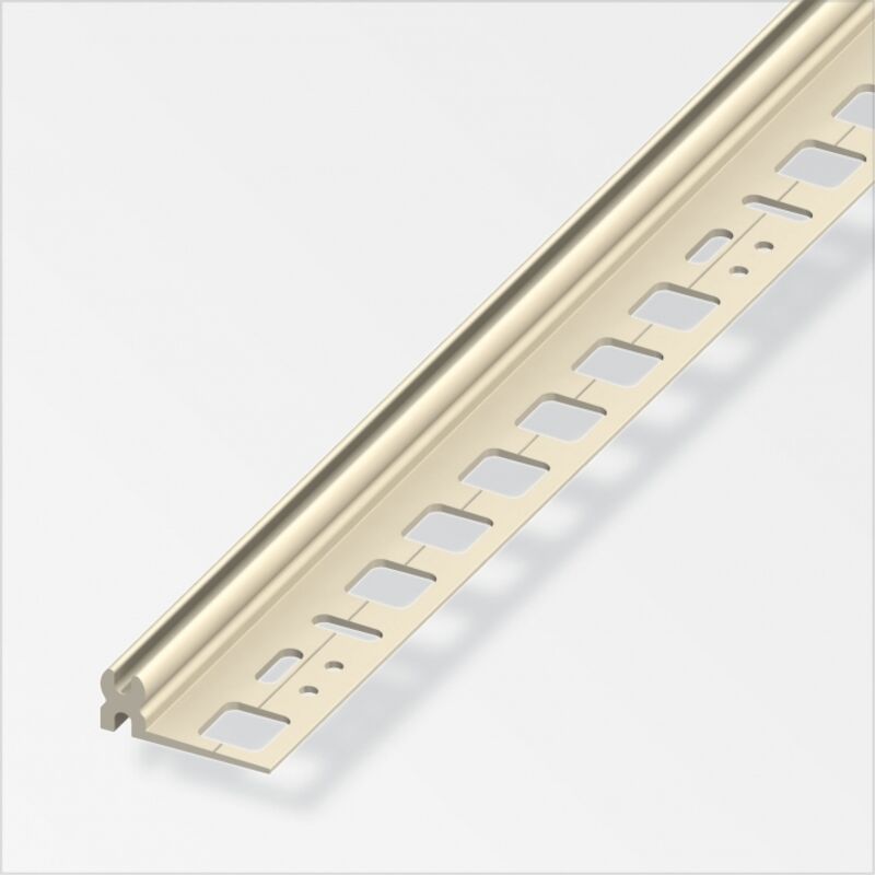 foto del prodotto alfer 1mt profilo di supporto in plastica resistente 8,5 10,5mm colore avorio