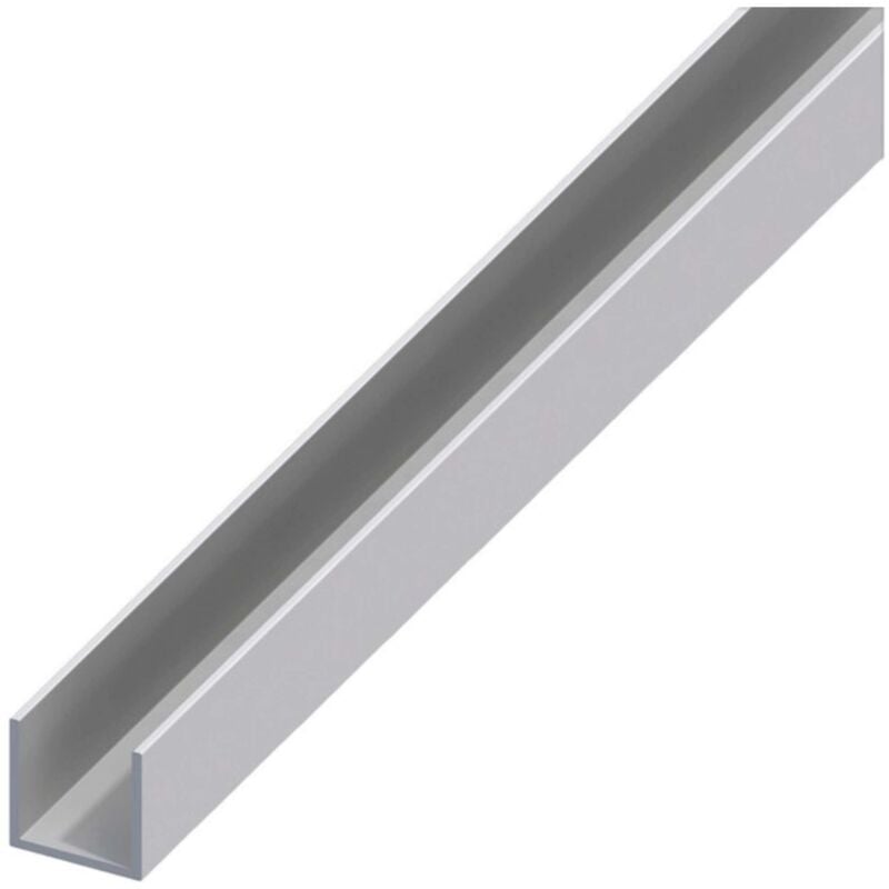 foto del prodotto alfer profilo a u alluminio argento satinato mm. 15x10x1 mt. 2 - 5 pz