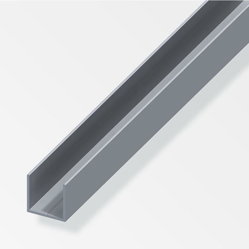 foto del prodotto alfer profilo quadrato a u aluminium 19.5x1.5mm lunghezza 2.5m naturale 25428