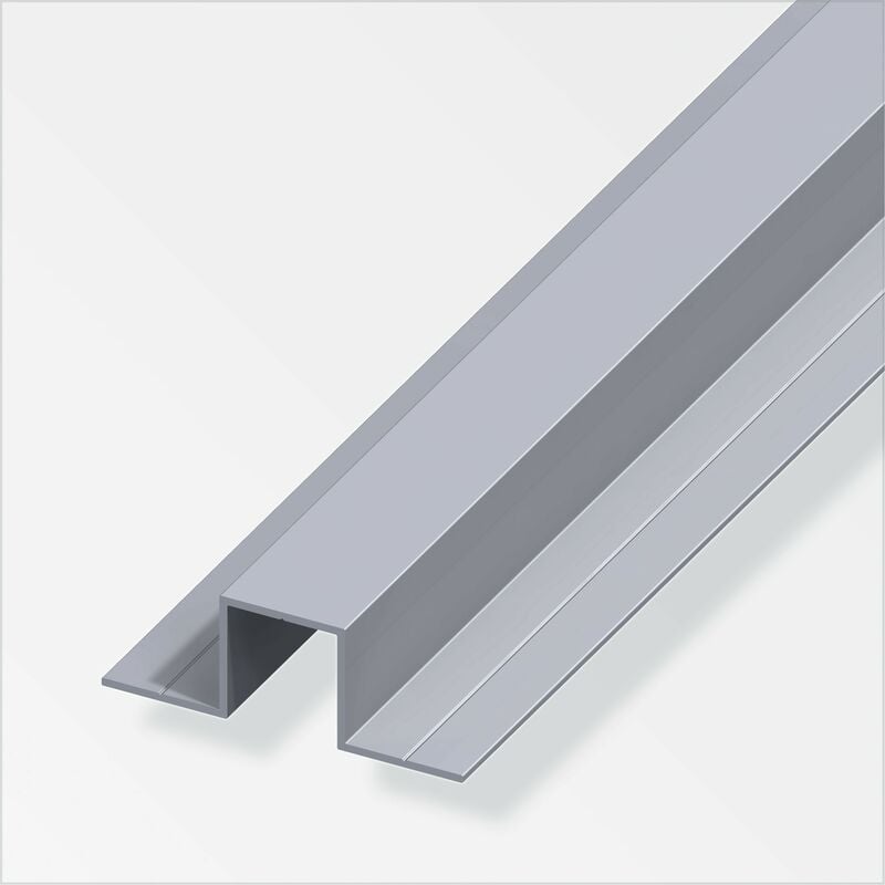 foto del prodotto alfer profilo quadrato a u aluminium con 2 lati da 180 gradi 23.5x67.5mm 1m 25970