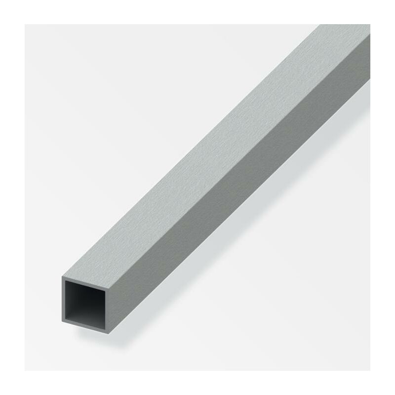 foto del prodotto alfer tubo quadrato aluminium 20x20x1mm lunghezza 1m effetto acciaio inox 02270
