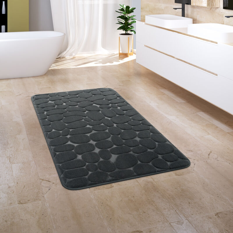 foto del prodotto alfombra ba o antideslizante ducha se puede lavadora suave piedra antracita 50x80 cm paco home