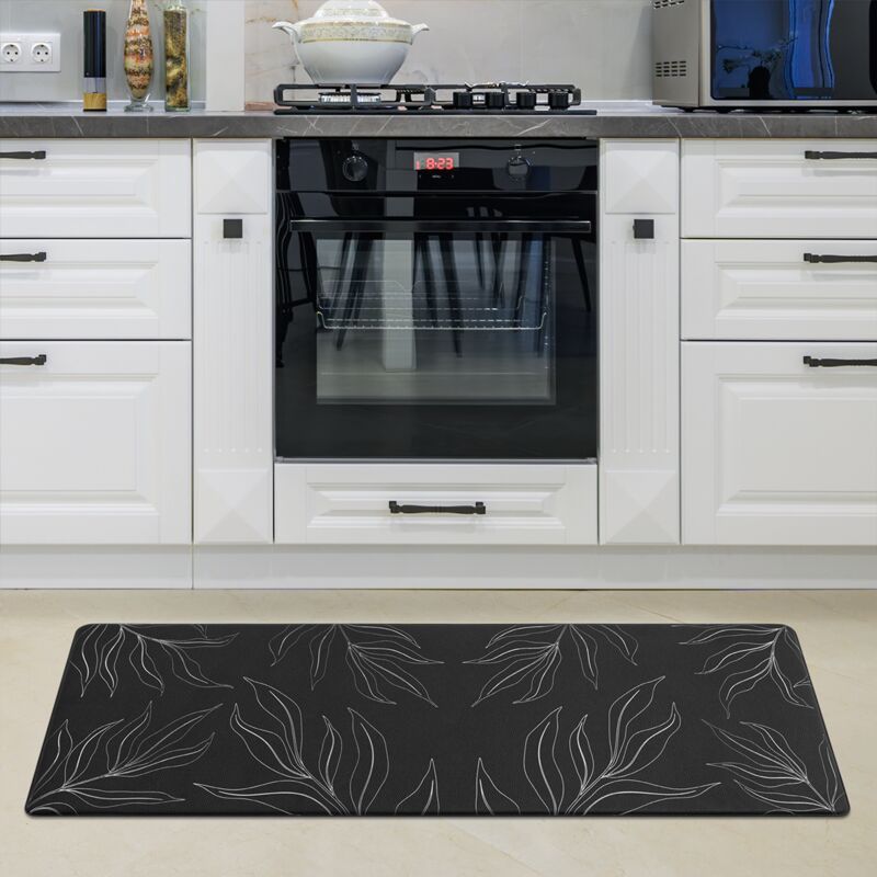 foto del prodotto alfombra cocina esterilla pasillera pvc antideslizante diferentes motivos nero 1, 45x120 cm paco home