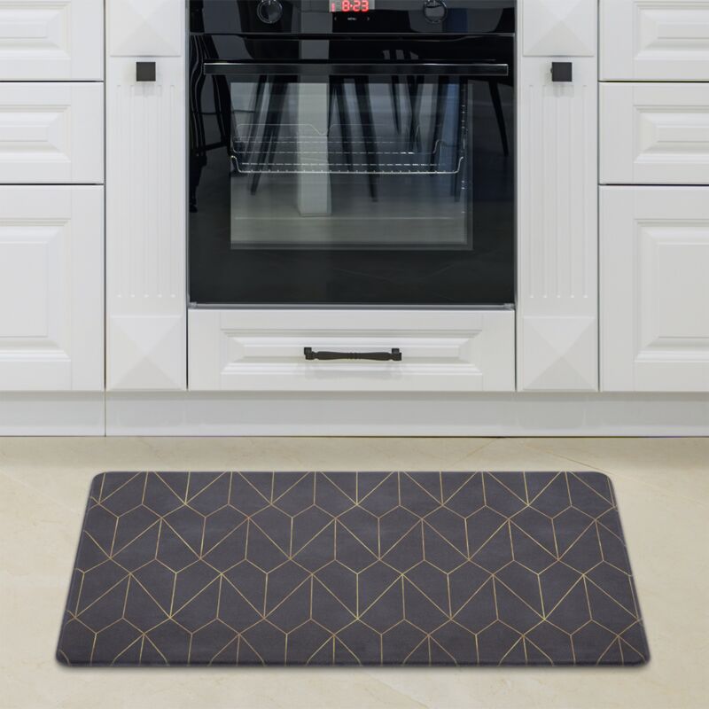 foto del prodotto alfombra cocina esterilla pasillera pvc antideslizante diferentes motivos nero 2, 45x75 cm paco home