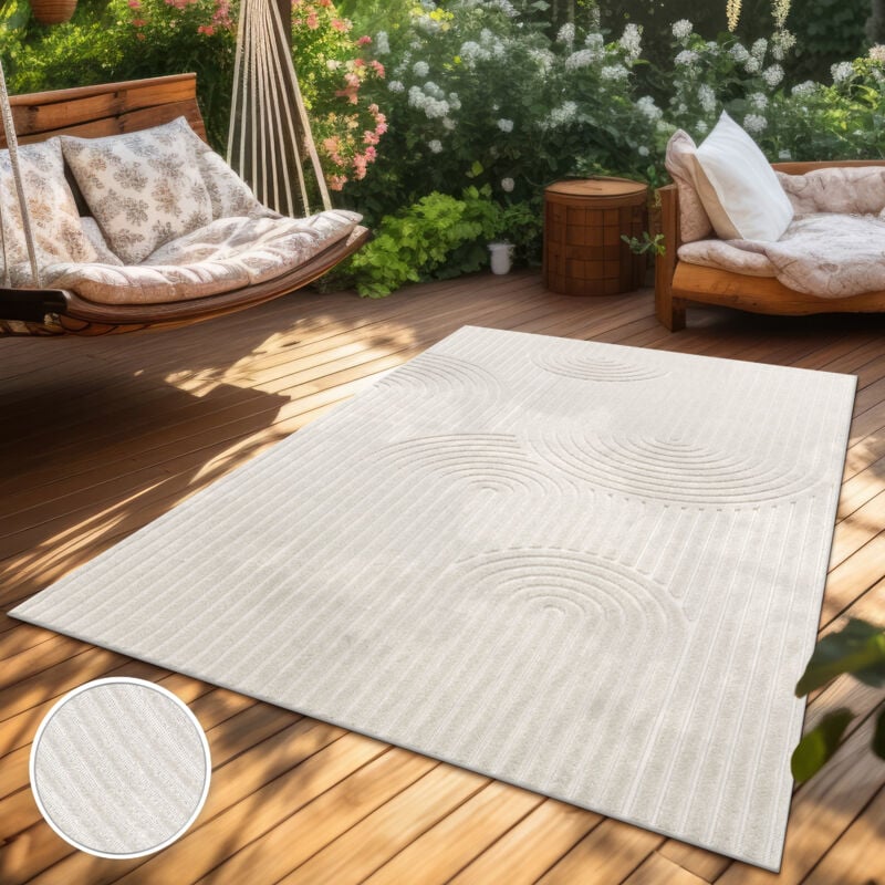 foto del prodotto alfombra de exterior resistente a la intemperie balcon scandi rainbow crema 240x340 cm paco home